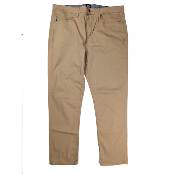 GAP Tan Khaki Straight Fit Tapered Leg Dress Pants Men's‎ Size 38x30 - Picture 1 of 7